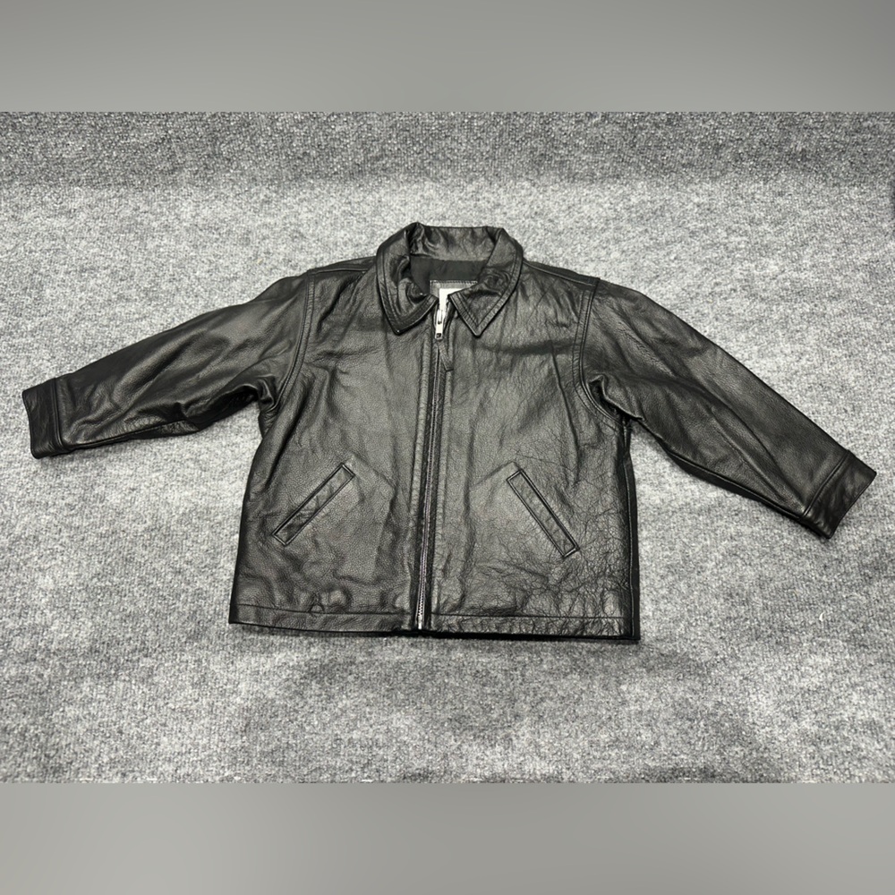 GAP Black Leather Bomber Jacket RB0135